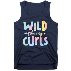 Girls Wild Like My Curls Funny Curly Hair Le Tie Dye Tank Top