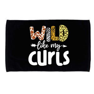 Girls Wild Like My Curls Funny Curly Hair Leopard Microfiber Hand Towel