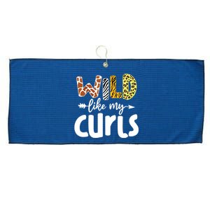 Girls Wild Like My Curls Funny Curly Hair Leopard Large Microfiber Waffle Golf Towel