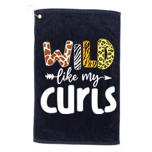 Girls Wild Like My Curls Funny Curly Hair Leopard Platinum Collection Golf Towel