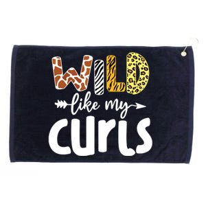 Girls Wild Like My Curls Funny Curly Hair Leopard Grommeted Golf Towel