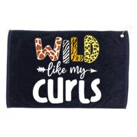 Girls Wild Like My Curls Funny Curly Hair Leopard Grommeted Golf Towel