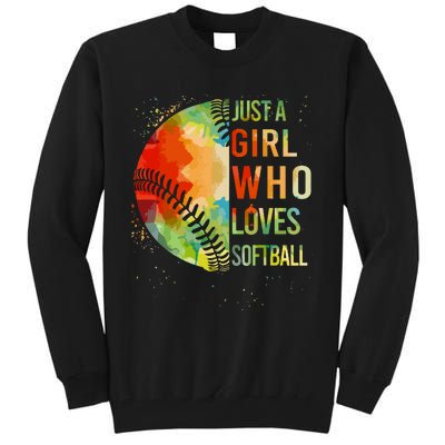 Girl Who Love Softball T Catcher Cute Women Gift Tall Sweatshirt