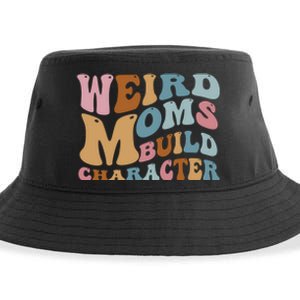 Groovy Weird Moms Build Character, Overstimulated Mom Sustainable Bucket Hat