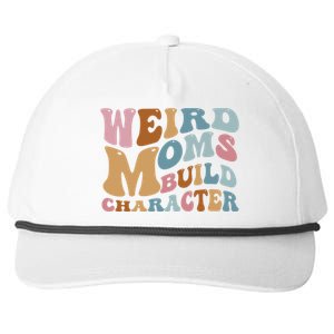 Groovy Weird Moms Build Character, Overstimulated Mom Snapback Five-Panel Rope Hat