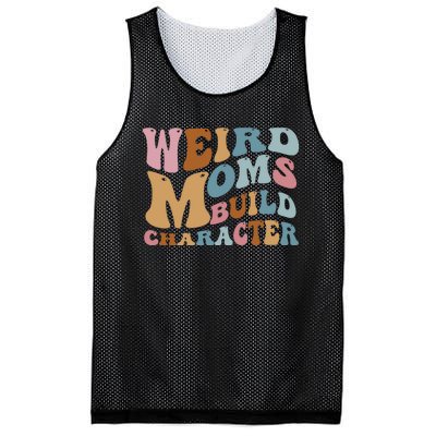 Groovy Weird Moms Build Character, Overstimulated Mom Mesh Reversible Basketball Jersey Tank