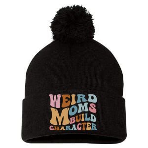 Groovy Weird Moms Build Character, Overstimulated Mom Pom Pom 12in Knit Beanie