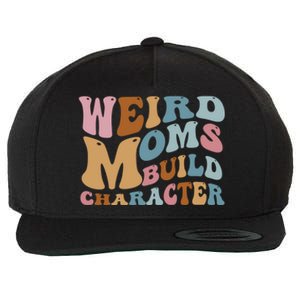 Groovy Weird Moms Build Character, Overstimulated Mom Wool Snapback Cap