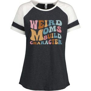 Groovy Weird Moms Build Character, Overstimulated Mom Enza Ladies Jersey Colorblock Tee