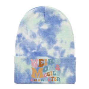 Groovy Weird Moms Build Character, Overstimulated Mom Tie Dye 12in Knit Beanie