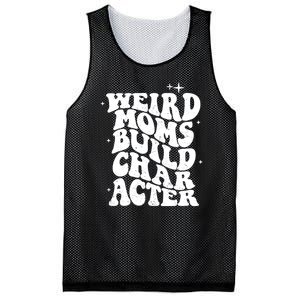 Groovy Weird Moms Build Character, Overstimulated Mom Mesh Reversible Basketball Jersey Tank