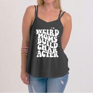 Groovy Weird Moms Build Character, Overstimulated Mom Women's Strappy Tank