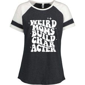 Groovy Weird Moms Build Character, Overstimulated Mom Enza Ladies Jersey Colorblock Tee