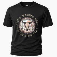 God&39;S Warrior Man Of God Stand Firm Bull Skull Desert Cooling Performance Crew T-Shirt