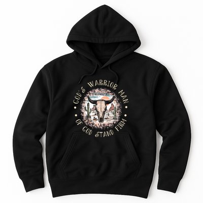 God&39;S Warrior Man Of God Stand Firm Bull Skull Desert Hoodie