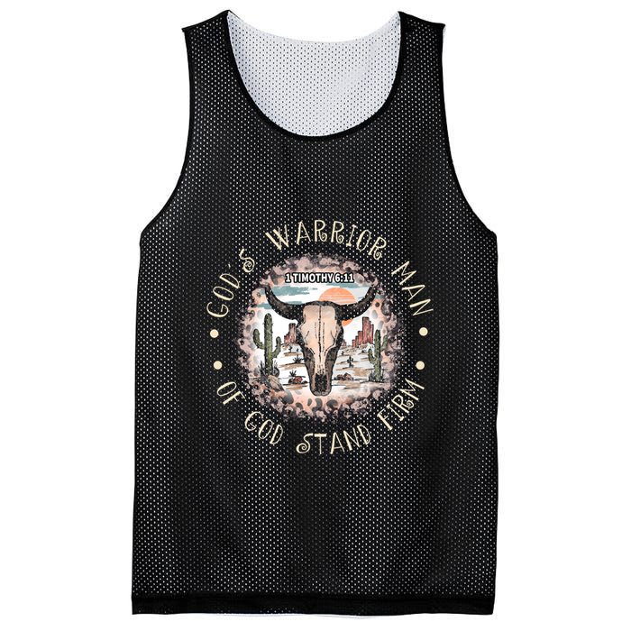 God&39;S Warrior Man Of God Stand Firm Bull Skull Desert Mesh Reversible Basketball Jersey Tank
