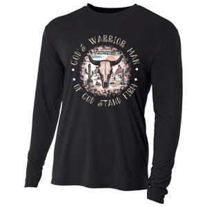 God&39;S Warrior Man Of God Stand Firm Bull Skull Desert Cooling Performance Long Sleeve Crew