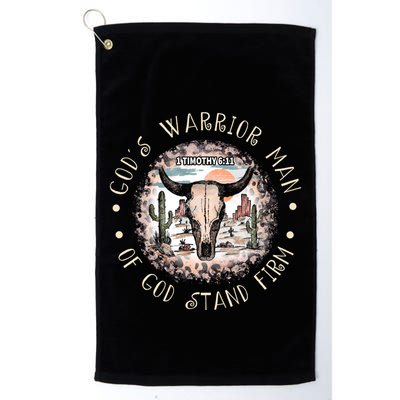 God&39;S Warrior Man Of God Stand Firm Bull Skull Desert Golf Towel