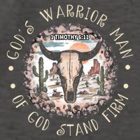 God&39;S Warrior Man Of God Stand Firm Bull Skull Desert Vector Backpack