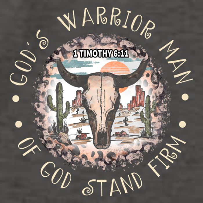 God&39;S Warrior Man Of God Stand Firm Bull Skull Desert Vector Backpack
