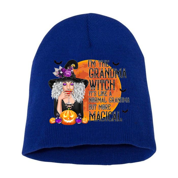 Grandma Witch More Magical And Awesome Halloween Nana Gift Short Acrylic Beanie