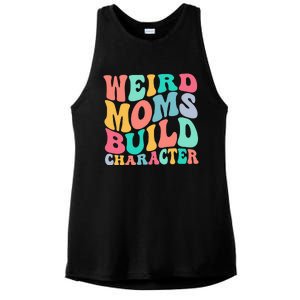 Groovy Weird Moms Build Character, Overstimulated Mom Ladies PosiCharge Tri-Blend Wicking Tank