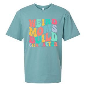 Groovy Weird Moms Build Character, Overstimulated Mom Sueded Cloud Jersey T-Shirt