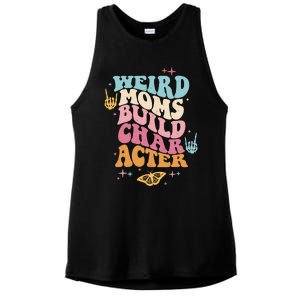 Groovy Weird Moms Build Character, Overstimulated Mom Ladies PosiCharge Tri-Blend Wicking Tank