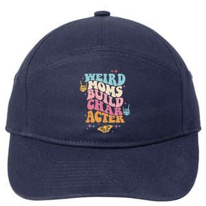 Groovy Weird Moms Build Character, Overstimulated Mom 7-Panel Snapback Hat