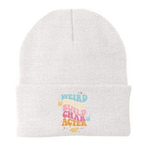 Groovy Weird Moms Build Character, Overstimulated Mom Knit Cap Winter Beanie