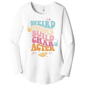 Groovy Weird Moms Build Character, Overstimulated Mom Women's Perfect Tri Tunic Long Sleeve Shirt