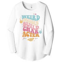 Groovy Weird Moms Build Character, Overstimulated Mom Women's Perfect Tri Tunic Long Sleeve Shirt