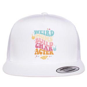 Groovy Weird Moms Build Character, Overstimulated Mom Flat Bill Trucker Hat