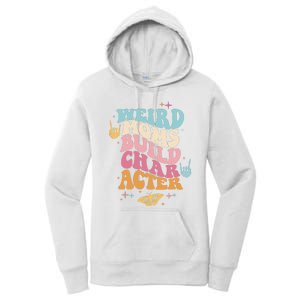 Groovy Weird Moms Build Character, Overstimulated Mom Women's Pullover Hoodie