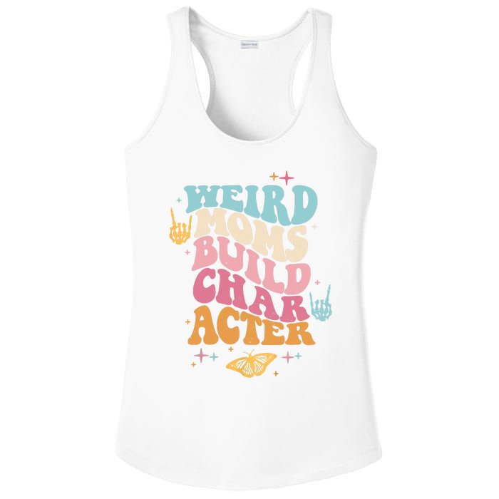 Groovy Weird Moms Build Character, Overstimulated Mom Ladies PosiCharge Competitor Racerback Tank