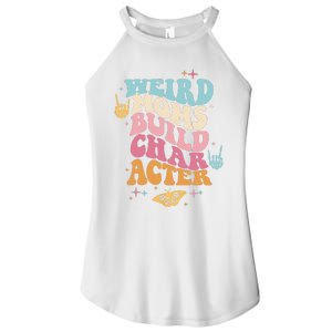 Groovy Weird Moms Build Character, Overstimulated Mom Women's Perfect Tri Rocker Tank