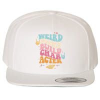 Groovy Weird Moms Build Character, Overstimulated Mom Wool Snapback Cap