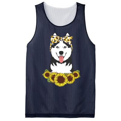 Girl Women Mom Siberian Husky Dog Sunflower Puppy Lover Mesh Reversible Basketball Jersey Tank