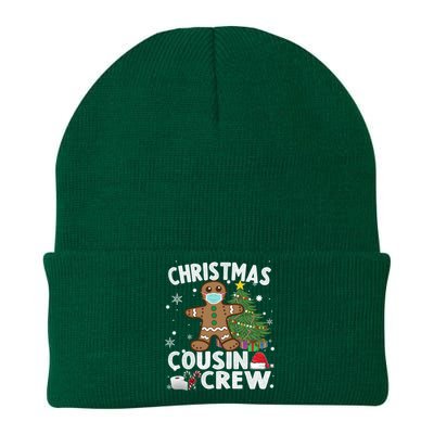 Gingerbread Wearing Mask Christmas Cousin Crew Funny Gift Knit Cap Winter Beanie