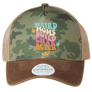 Groovy Weird Moms Build Character, Overstimulated Mom (Back) Legacy Tie Dye Trucker Hat