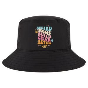 Groovy Weird Moms Build Character, Overstimulated Mom (Back) Cool Comfort Performance Bucket Hat