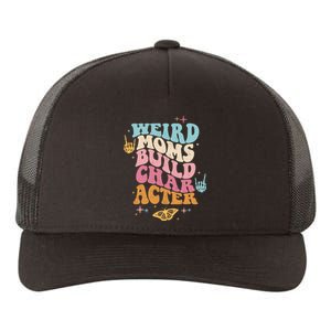 Groovy Weird Moms Build Character, Overstimulated Mom (Back) Yupoong Adult 5-Panel Trucker Hat