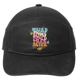 Groovy Weird Moms Build Character, Overstimulated Mom (Back) 7-Panel Snapback Hat