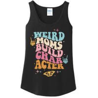 Groovy Weird Moms Build Character, Overstimulated Mom (Back) Ladies Essential Tank