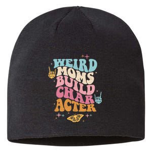 Groovy Weird Moms Build Character, Overstimulated Mom (Back) Sustainable Beanie