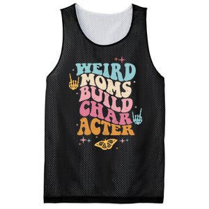 Groovy Weird Moms Build Character, Overstimulated Mom (Back) Mesh Reversible Basketball Jersey Tank