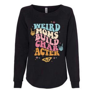 Groovy Weird Moms Build Character, Overstimulated Mom (Back) Womens California Wash Sweatshirt