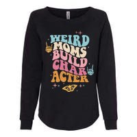 Groovy Weird Moms Build Character, Overstimulated Mom (Back) Womens California Wash Sweatshirt