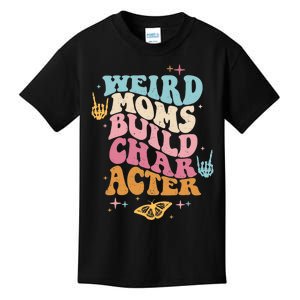 Groovy Weird Moms Build Character, Overstimulated Mom (Back) Kids T-Shirt