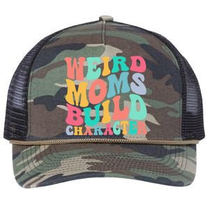 Groovy Weird Moms Build Character Overstimulated Mom Retro Rope Trucker Hat Cap